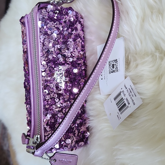 Gorgeous NWT Coach Lilac Sequin Nolita Barrel Bag 💜🎁 - Picture 1 of 16